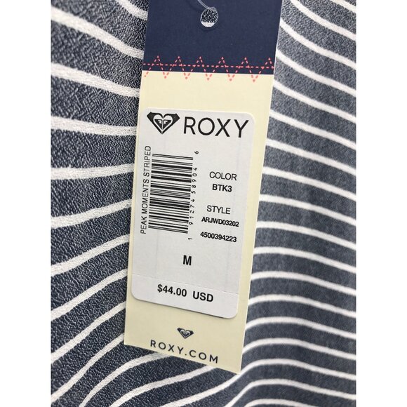Roxy Striped Open Back Dress Blue White Medium NEW - Picture 6 of 7
